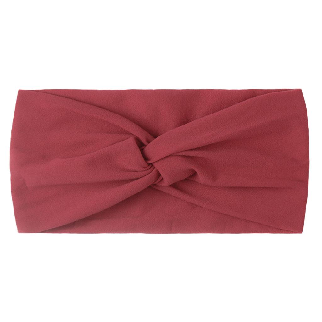 European and American Children's Hair Band Hair Accessories Baby Solid Color Nylon Cross Knotted Girl's Hair Ring Headband