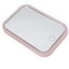 Lighted Makeup Mirror Pink LED Touch Control Square Mirror Desktop Fill In Adjustable Brightness Rotative Vanity Mirror