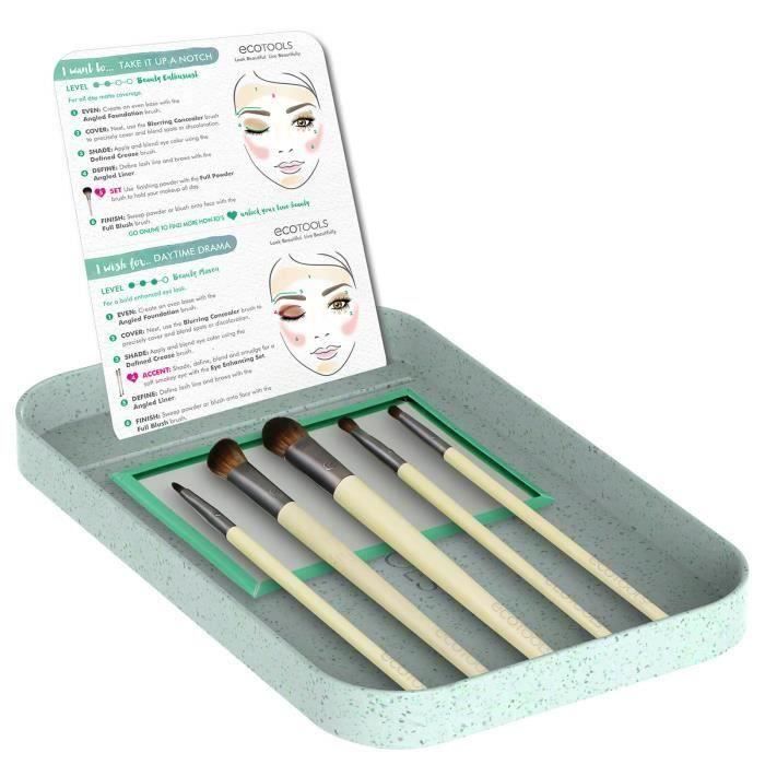 Kit Pour Les Yeux - EcoTools - Définition Quotidienne - 5 Pinceaux - Manches En Bambou - Coffret Compact