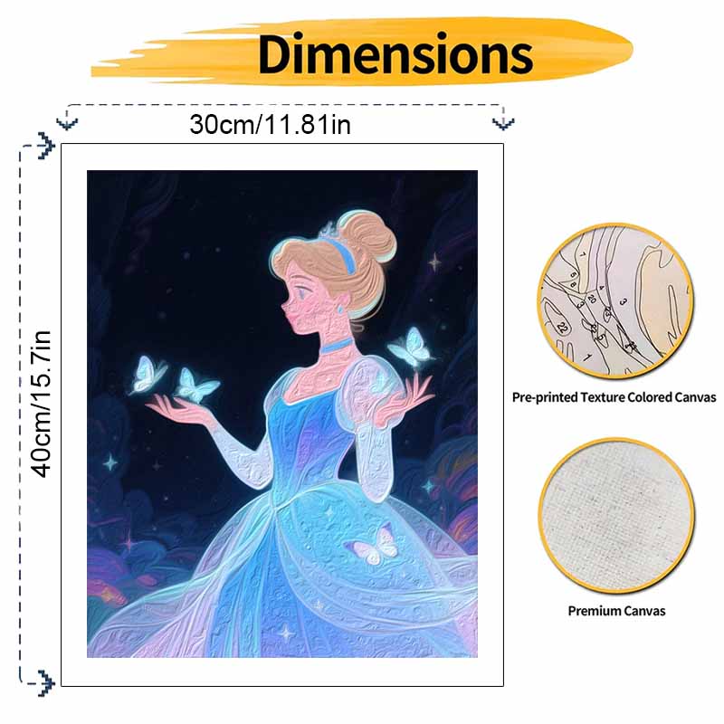 Disney Cinderella Oil Painting Hand Painting Coloring Painting Handmade Diy Home Decoration Gift