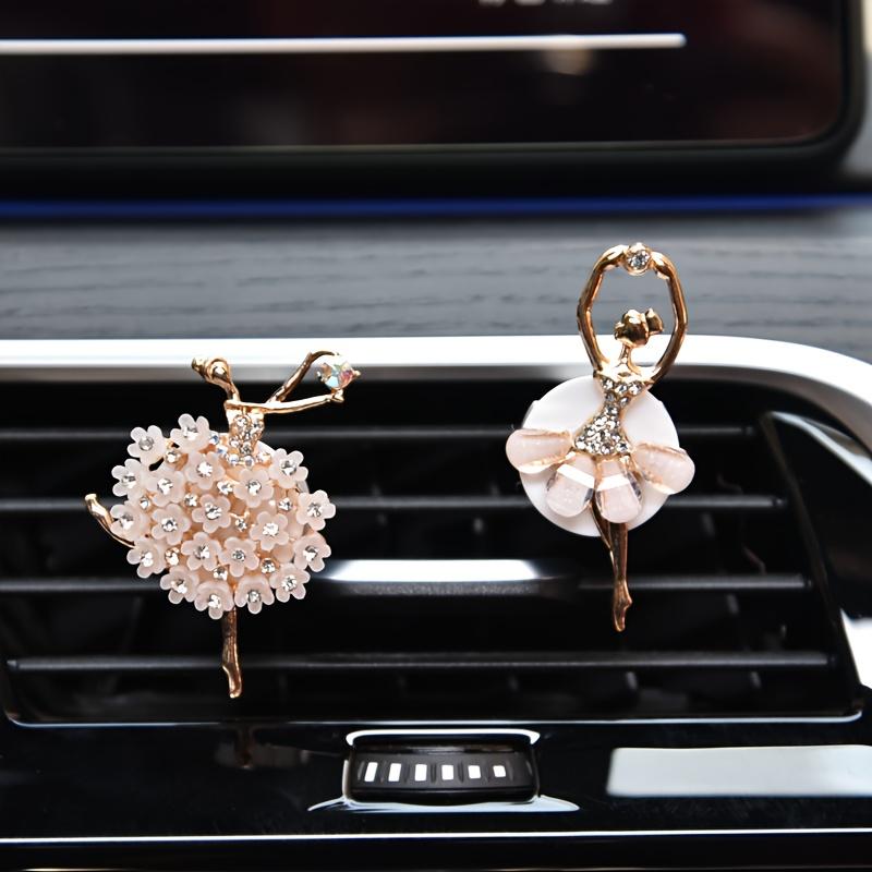 2pcs Hook Car Air Vent Clip Cute Cartoon Creative Ballet Girl Car Perfume Decorative Clip Car Air Freshener Diffuser