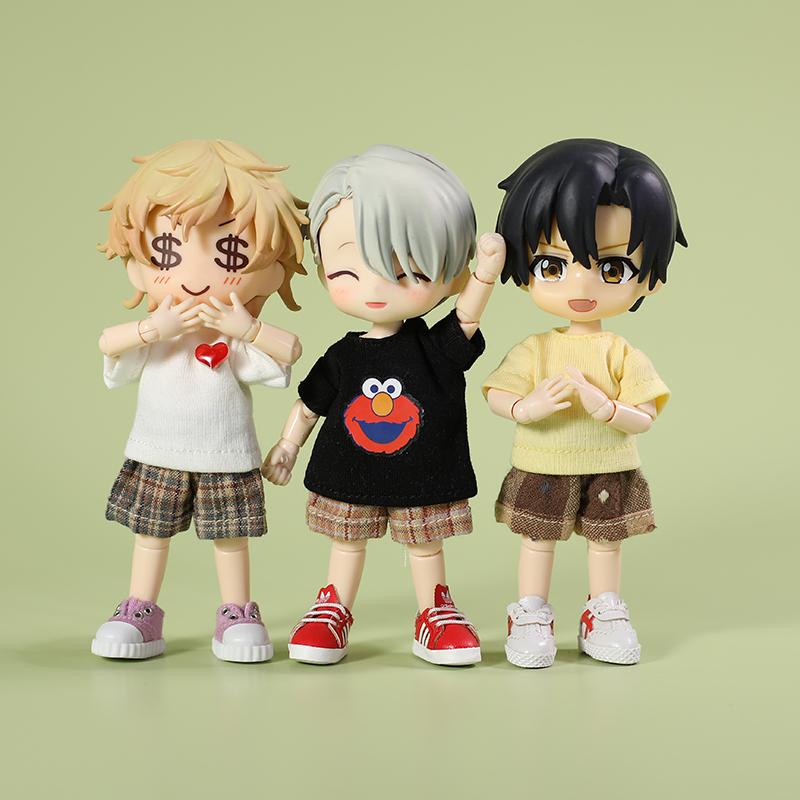 Handmade Ob11 Doll Pants Clothes Doll Grid Pattern Jeans Shorts Doll Accessories For Penny, Molly, Obitsu11,Gsc 1/12 Bjd Dolls