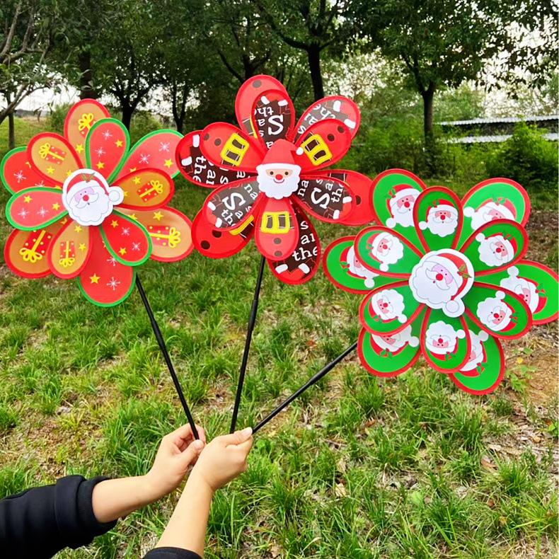 Große Doppelschichtige Weihnachts-Windmühle Outdoor-Spielzeug und Dekoration