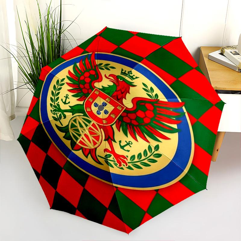 Royal Emblem Checkerboard Background Folding umbrella Umbrella travel light Umbrella Sun umbrella