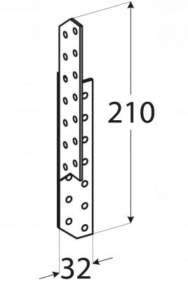 Rafter Connector Lk4 Angle 32X210X2.0 Right 10 Pcs Domax