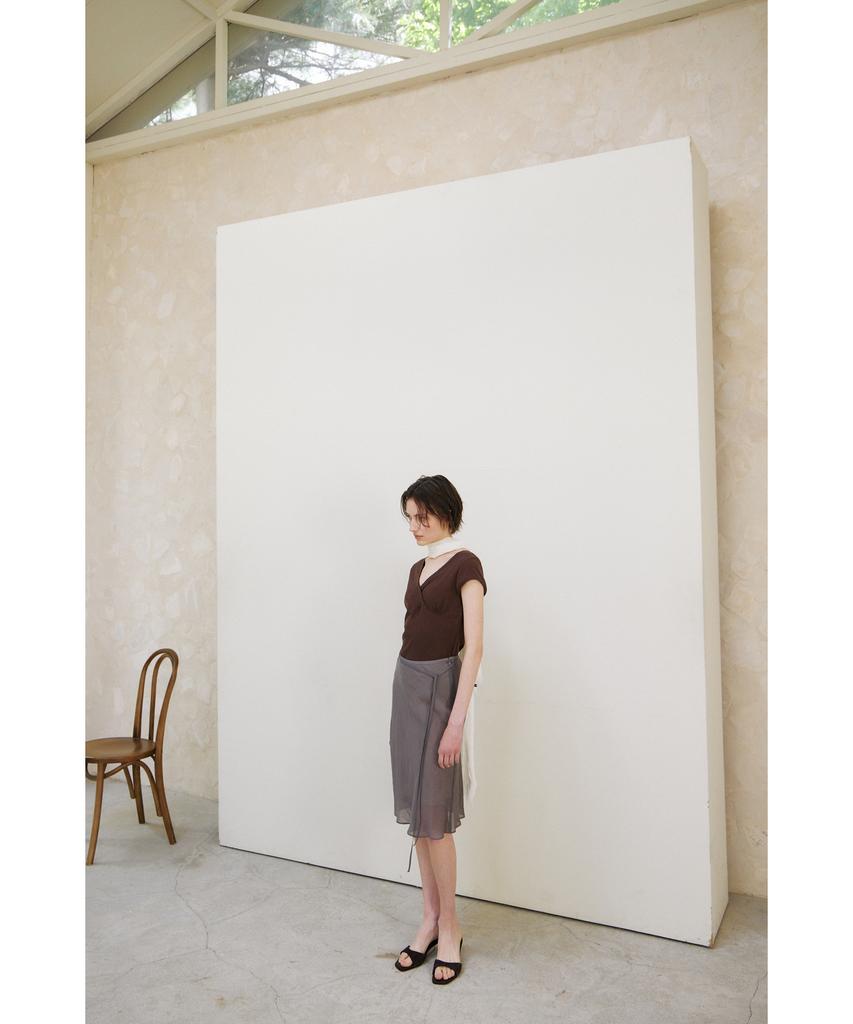 Ninnis [3Rd] Glassy See-Through Skirt (Khaki)