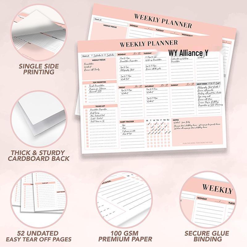B5 English Weekly Planner: Coil Notebook for Time Tracking, Life Logging, and Meal Management