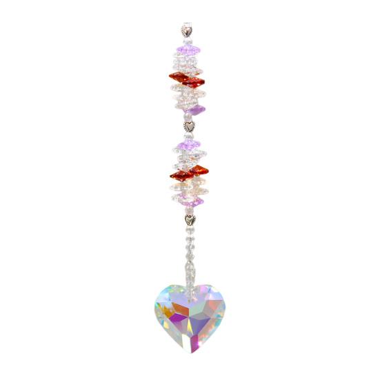 Love Heart Faux Crystal Suncatcher Decoration Indoor Outdoor Faux Crystal Heart Prism Window Hanging Ornament Rainbow Maker Pendant
