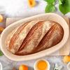 1 Set, Gärkörbchen-Set, ovaler, aus Rattan geflochtener Brotteigkorb mit Einsatz, ideal zum professionellen und privaten Backen von Sauerteigbrot,
