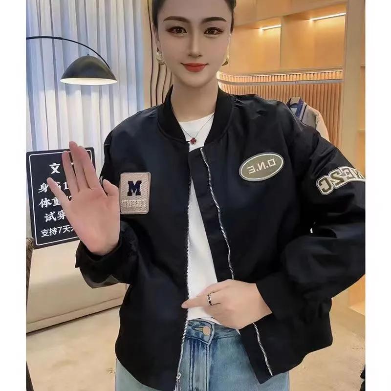 American Baseball Uniform Jacket for Women Small Retro Spring Short Autumn Fashion Jacket Top