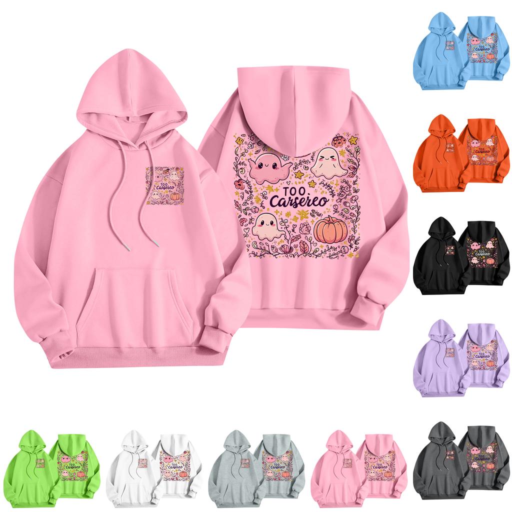 Children's Casual Fashion Halloween Print Long-Sleeved Hooded Sweatshirt