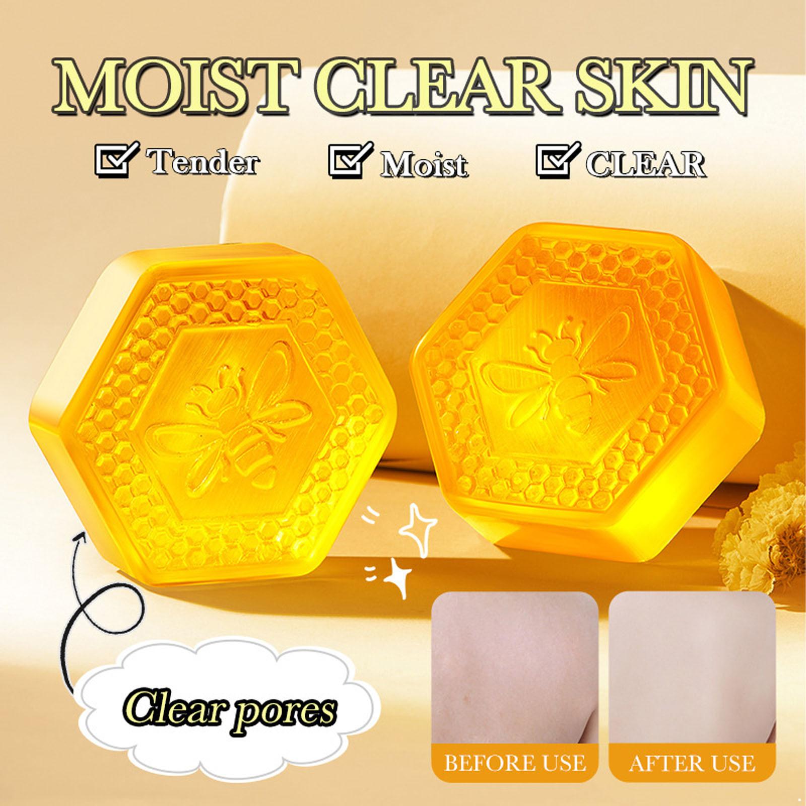

2-Pack Hexagonal Honey Essential Oil Soap – Hydrating & Moisturizing Bar for Smooth Skin, Daily Face and Body Wash One Size жовтий