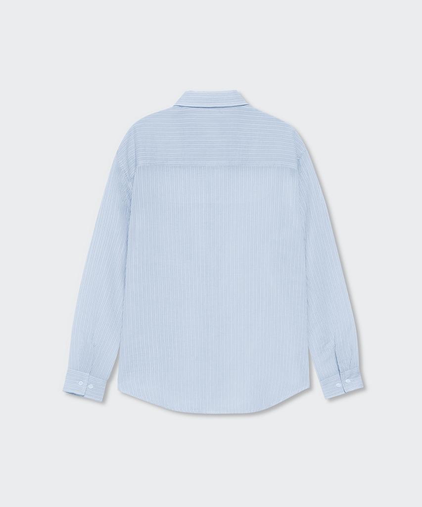 MUSINSA STANDARD WOMAN Women'S Relaxed Striped Sheer Shirt [Sky Blue]