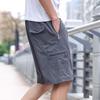 Men's Washed Cotton Mid-Waist Multi-Pocket Shorts