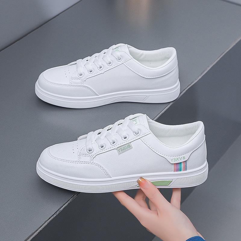 2025 popular spring breathable lightweight single shoes non-slip wear-resistant flat baseplate shoes students casual versatile little white shoes wom