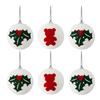 Christmas Ball Ornaments White Foam Balls with Leaf/Bear Pattern Xmas Tree Hanging Ornaments for Holiday Home Tree Decor