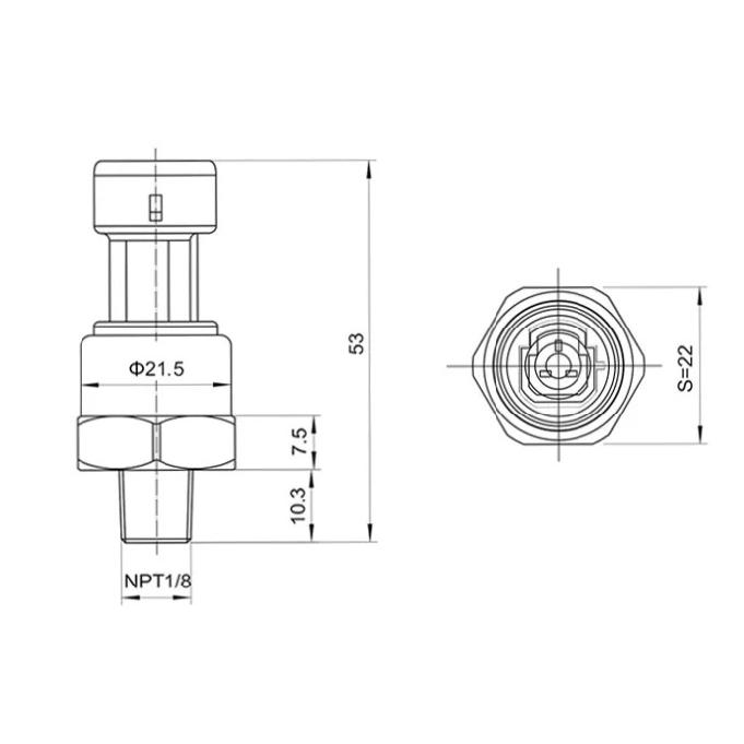 NPT1/8150PSI 200psi water, gas and oil measurement ceramic chip pressure sensor