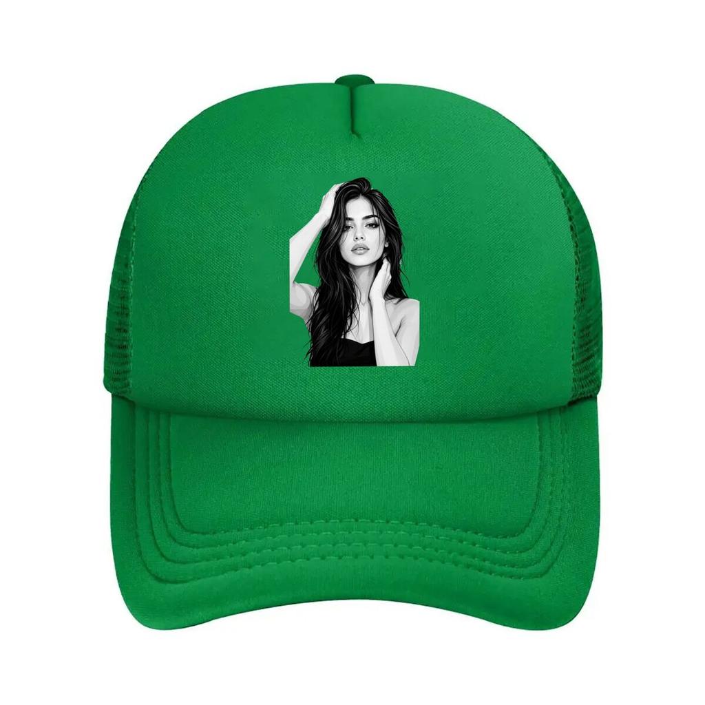 Monochrome Stylish Women Portrait Il Mesh Baseball Cap For Womens Unisex FeUnisex Beach Dad Hat Hip Hop