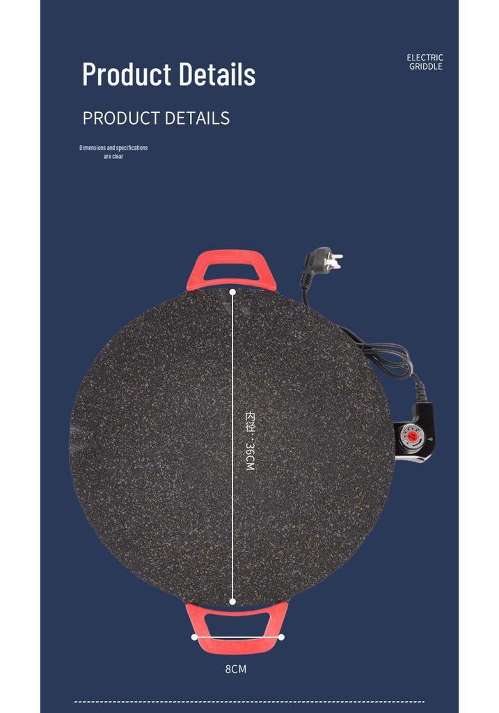 German Electric Multifunctional Griddle: Non-Stick Maifan Stone Pan for Indoor BBQ, Grilling, Frying, and Roasting