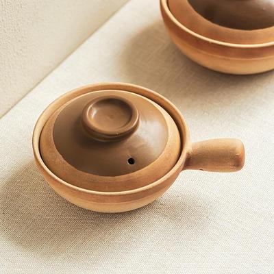 Japanese Ceramic Sand Pot for Home Use - High Temp Resistant Clay Rice, Stew, Soup Cooker with Lid and Single Handle