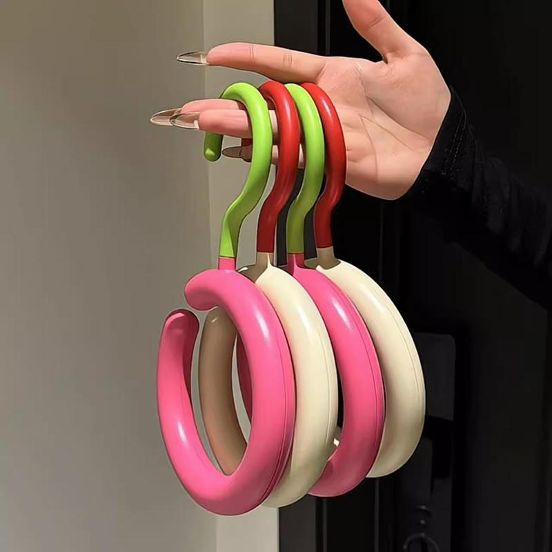 Dopamine Hook Clothes Hanger 1/5pcs - Rotating Scarf Hat Bag Organizer, Non Perforated Silk Display Stand