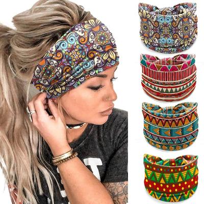 Boho Turban Vintage Knot Printed Headscarf New Hair Accessories  Women