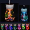 Mini Portable Air Humidifier Mermaid Landscape USB Mist Sprayer Aroma Oil Diffuser with 7 Colors Light Household Air Purifier