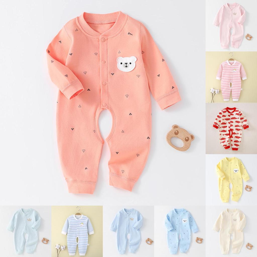 Baby Cotton Long Sleeve Romper With Open Crotch For Newborns Safe And Soft
