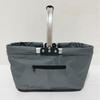 Portable Folding Picnic Basket with Multicolor Metal Handle - Large Capacity for Shopping and Outdoor Use