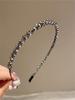 Korean Crystal Bezel Headwear Women Headband Girls Vintage Hair Bands Wide Hairband Hoop for Wedding Party Hair Accessories