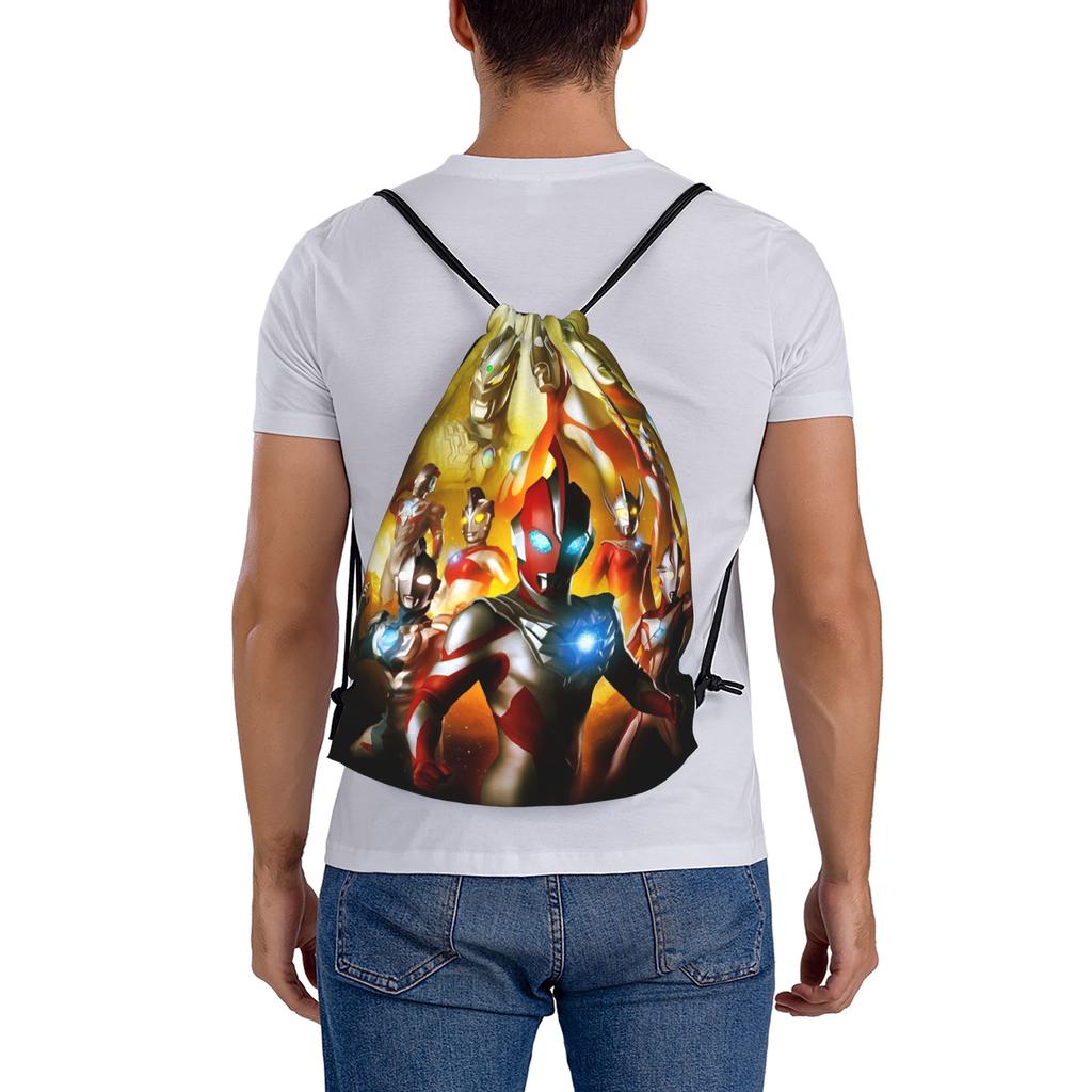 Custom Ultramans Drawstring Bag for Shopping Yoga Backpacks Women Men Anime Sports Gym Sackpack