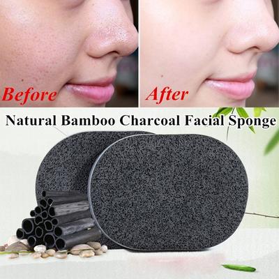 Portable Facial Body Bamboo Charcoal Cleaning Makeup Remover Cosmetic Puff