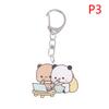 Cute Bubu Dudu Keychains Acrylic Cartoon Bear Keyring For Accessories Bag Pendant Key Chain Jewelry Fans Couple Love Gifts