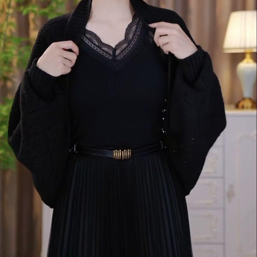 2025 Spring Elegant Knitted Cheongsam Shawl Cardigan - Young, Simple Style