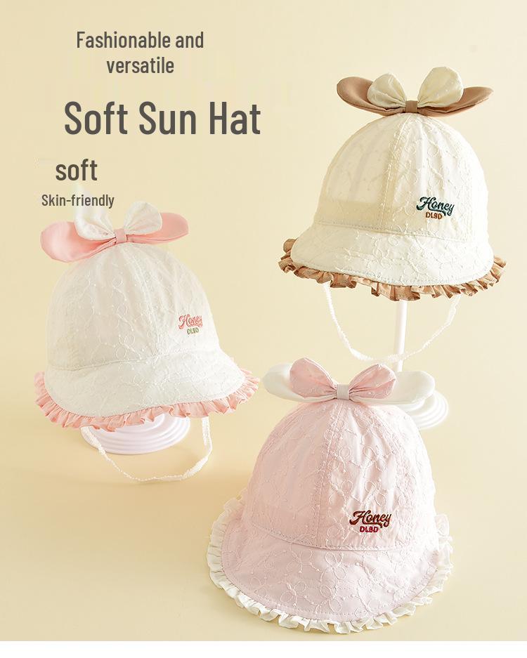 Winddichter Sonnenhut für Mädchen mit süßer Schleife