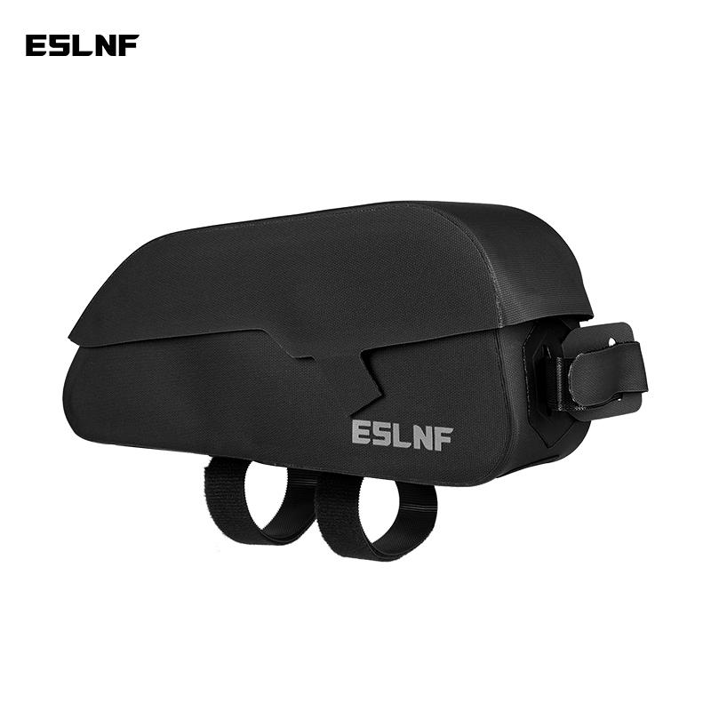 ESLNF Bike Bags Water Repellent Front Top Frame Tube Bag Large Capacity Bicycle Magnetic Flip Cover Top Tube Bag чёрный