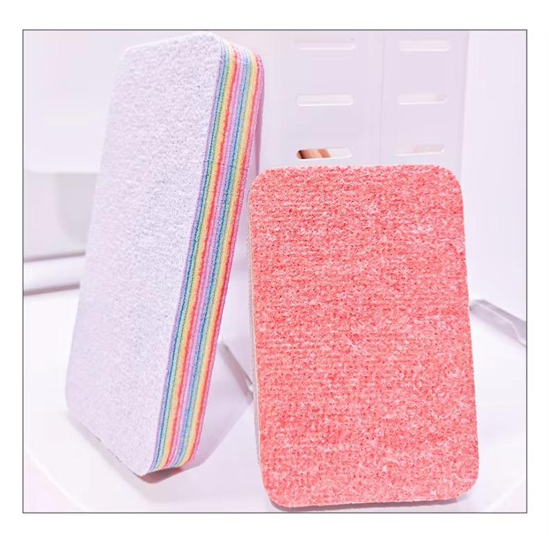 Dual-Use Microfiber Dishwashing 12 Ply Cloth Rainbow Thousand Layer Rag Bamboo Material Absorbent for Kitchen Car Wash Use