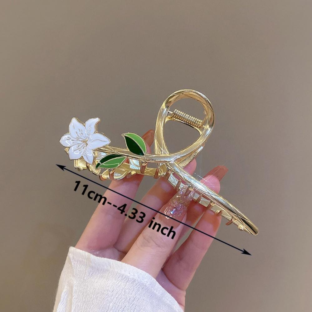 New Sweet Flower Hair Claw Clip Metal Ponytail Grab Hair Clips Shark Clip Woman Hairpins For Girl Hair Accessories Headdress
