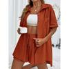Shorts, Solid Color Shirt, Casual Set Shorts Pure Color Shirt Casual Suit