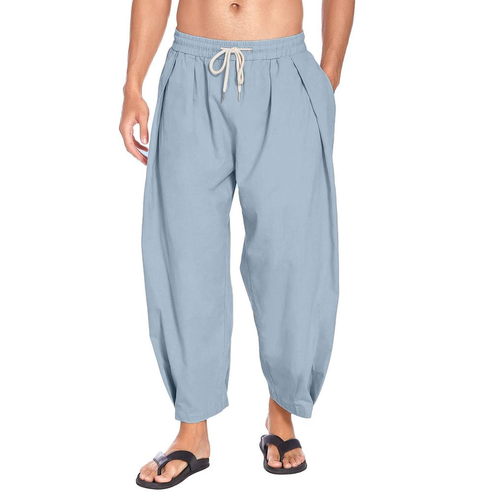 Linen Clothing For Men Natural Linen Pants For Men Contemporary Comfortable Quality Soft Linen Pocket Color Trousers