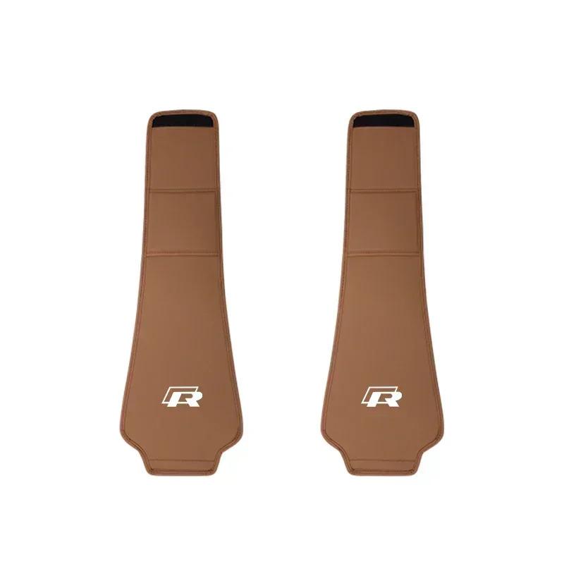 2Pcs Leather Car Seat Headrest Protective Covers Accessories For VW GTI R Line Golf 6 Passat CC Polo Tiguan Arteon Touareg Caddy AS3H