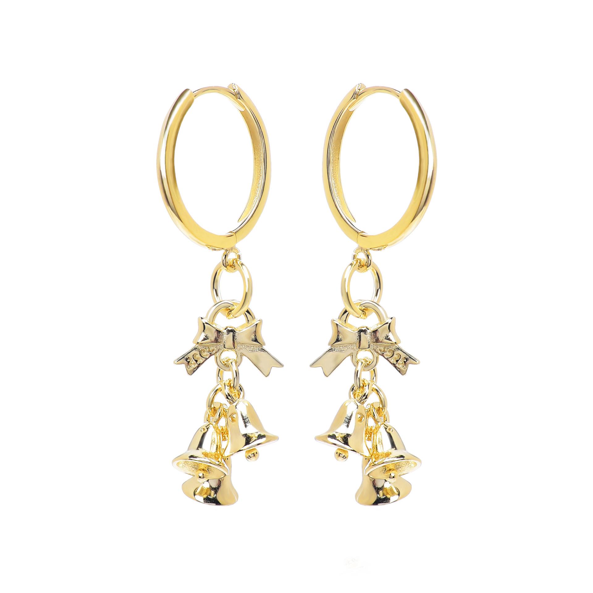 

Рождественские лидеры продаж Женские серьги-колокольчики из серебра 925 пробы с манжетами на уши с позолотой 18 карат S925 Silver