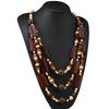 Ethnic Beaded Necklace Women Multi Layer Geometric Wooden Beads Boho Jewelry Premium Simple Versatile Fashion Accessories