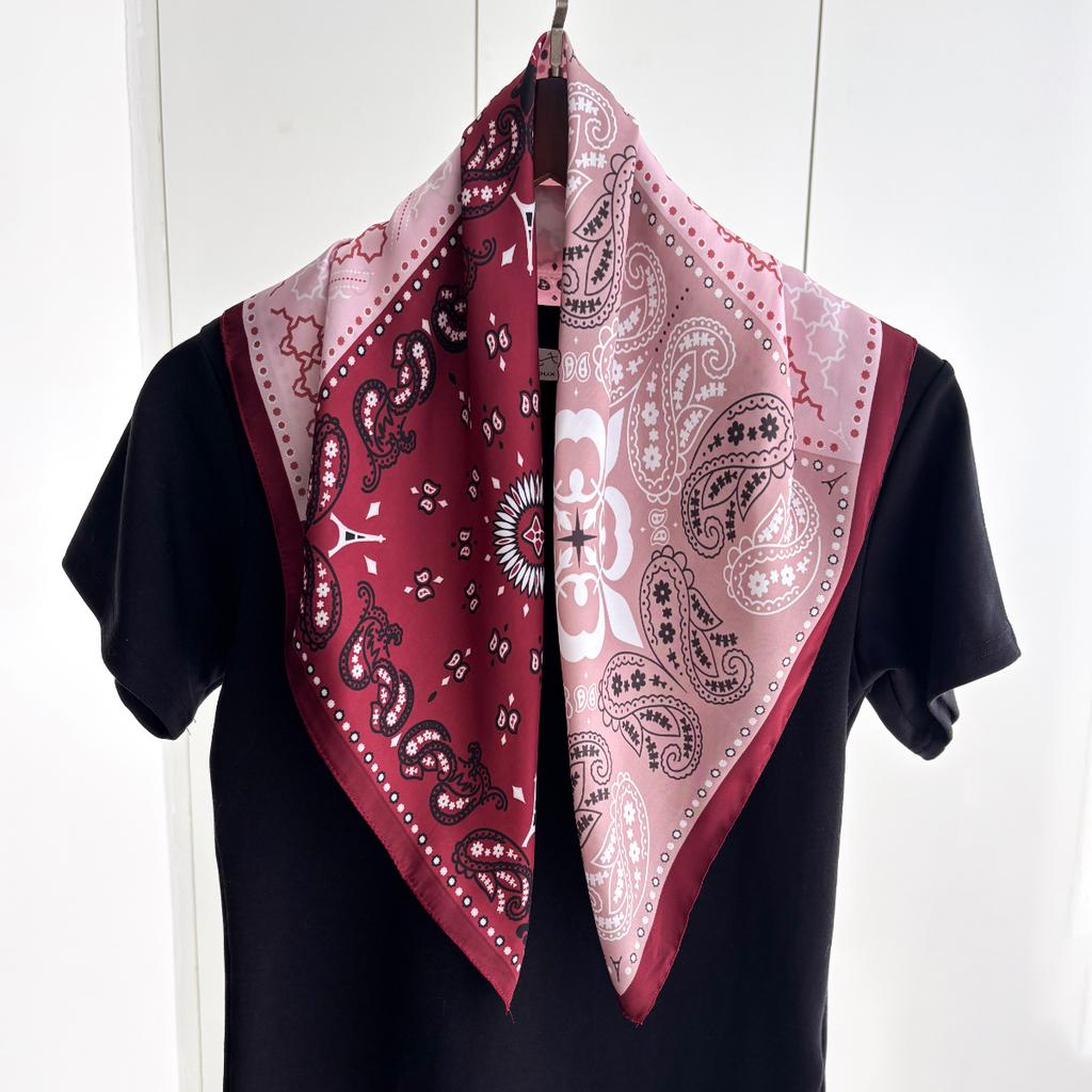 New Fashion 70X70cm Women's Scarf Silk Floral Print Scarf Square Shawl Decorative Headband Neck Luxury Design Bandana