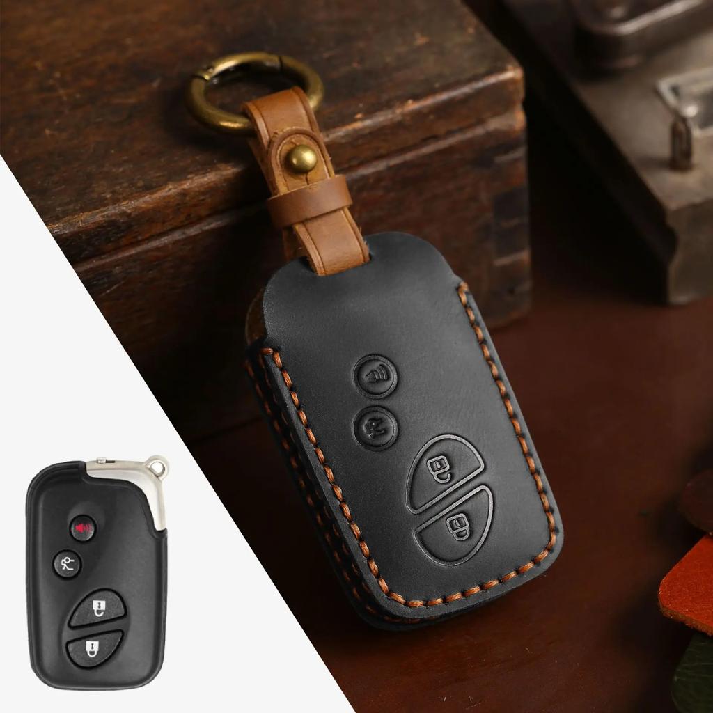 Real Leather Car Key Case Cover Pouch Smart Keyring for Lexus Rx270 Es240 Lx570 Accessories Keychain Holder Shell Fob Protector