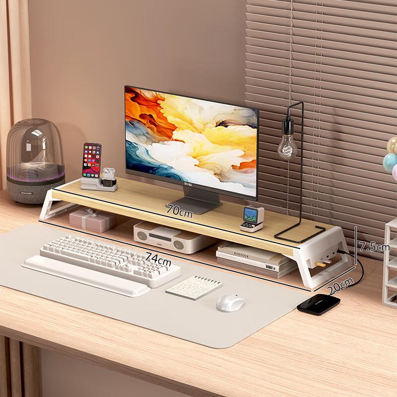 OLOEY Wooden Monitor Riser with USB 2.0 Hub