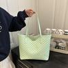 2025 Summer Women's French Tote: Large Capacity Solid Color Shoulder Handbag with Letter Design