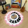 Round Floral Edge Area Rug Bohemian World Map Print Soft Fluffy Non Slip Carpet for Bedroom Living Room Home Decor
