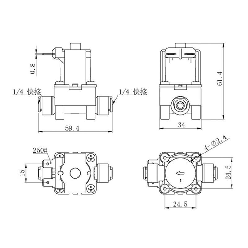 1/4 ' Normally Open/Close Electric Solenoid Valve Magnetic DC12V 24V 36V Water Air Inlet Flow Switch Washing Machine Dispenser