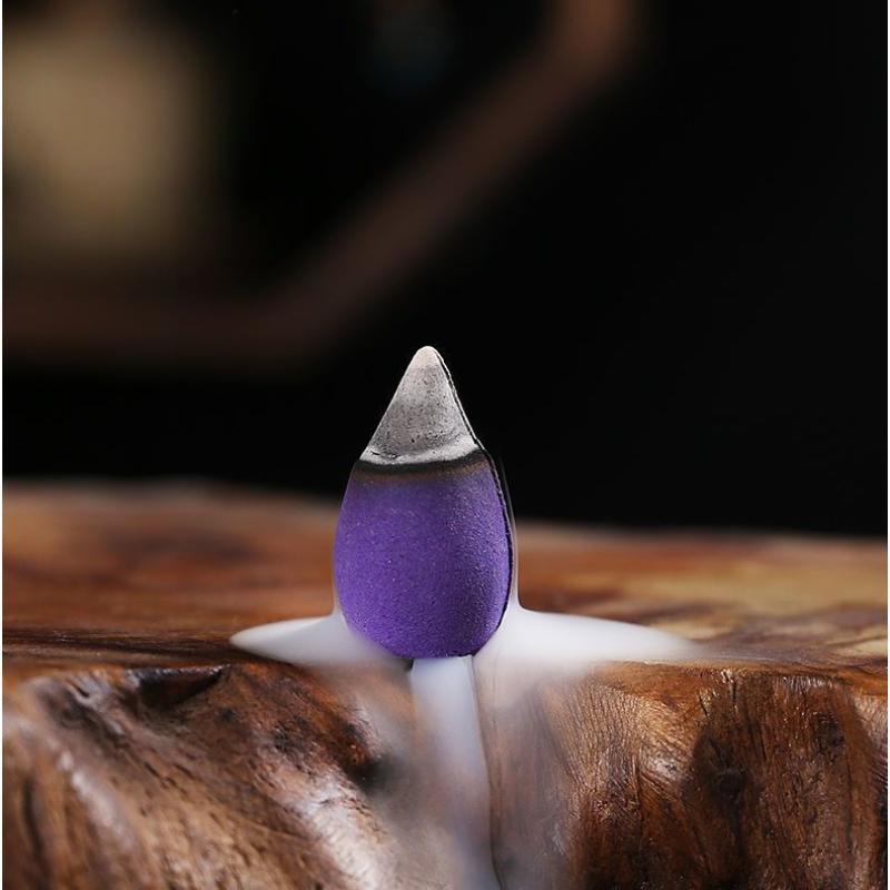 Y 50pcs/bag Mixed Waterfall Smoke Cone Incense for Backflow Burner Reflux Tower Incense Indian Meditation Yoga Home Fragrance